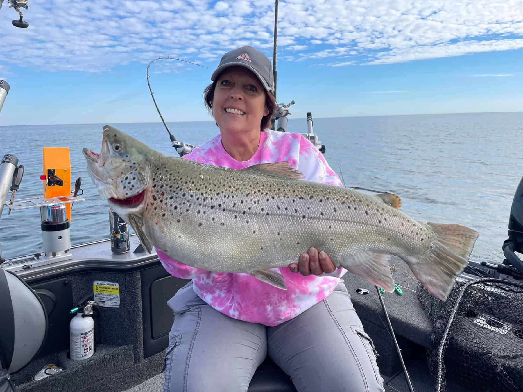 Francine Alberson with large brown trout